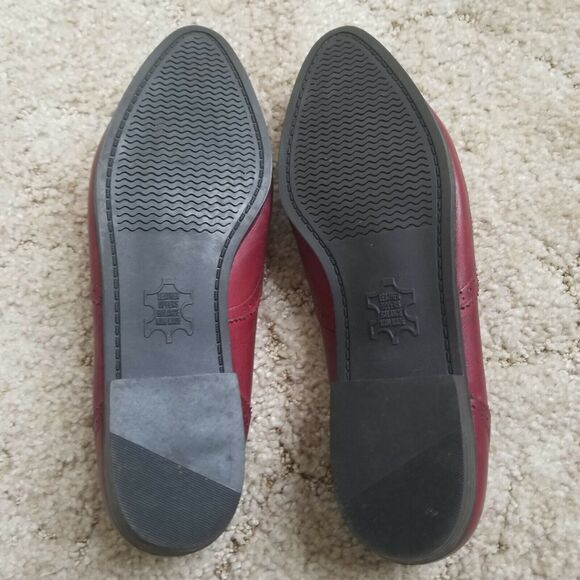 Drexlite Women’s Burgundy Leather Tassel loafers - Size 9 ½ W - Picture 6 of 7